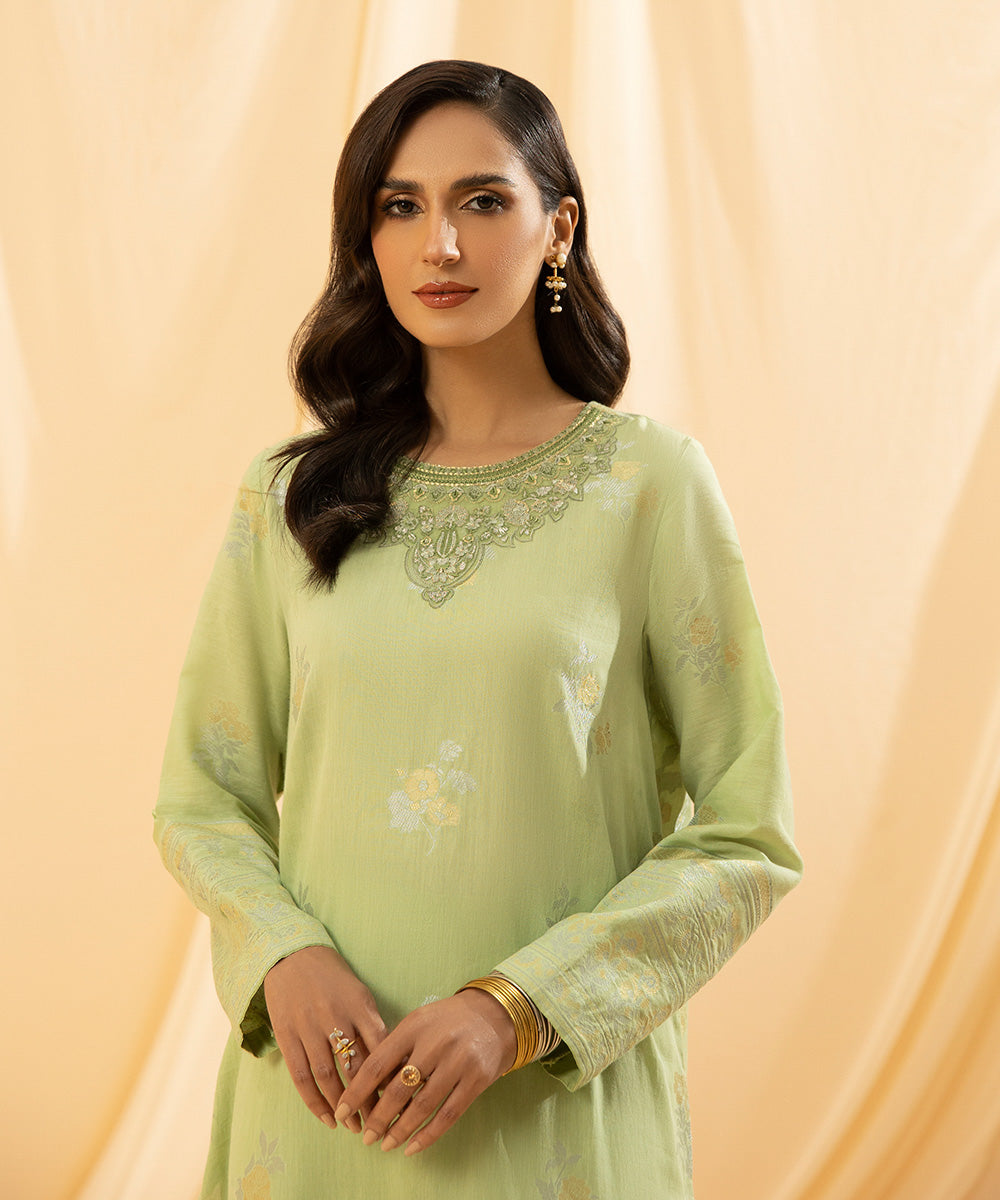 2 Piece - Dyed Extra Weft Jacquard Suit