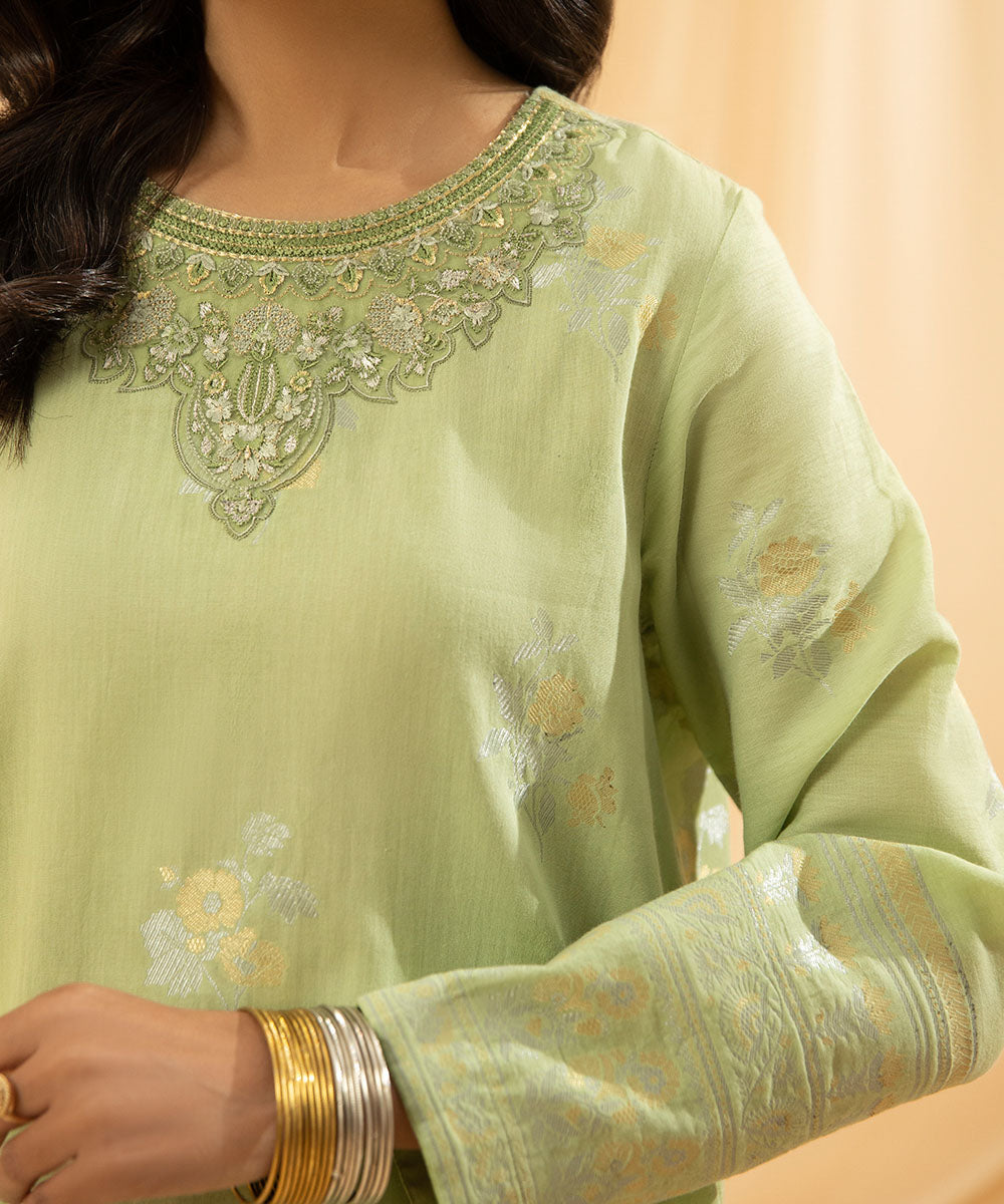 2 Piece - Dyed Extra Weft Jacquard Suit