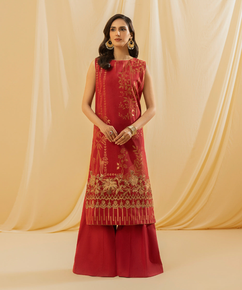2 Piece - Dyed Extra Weft Jacquard Suit