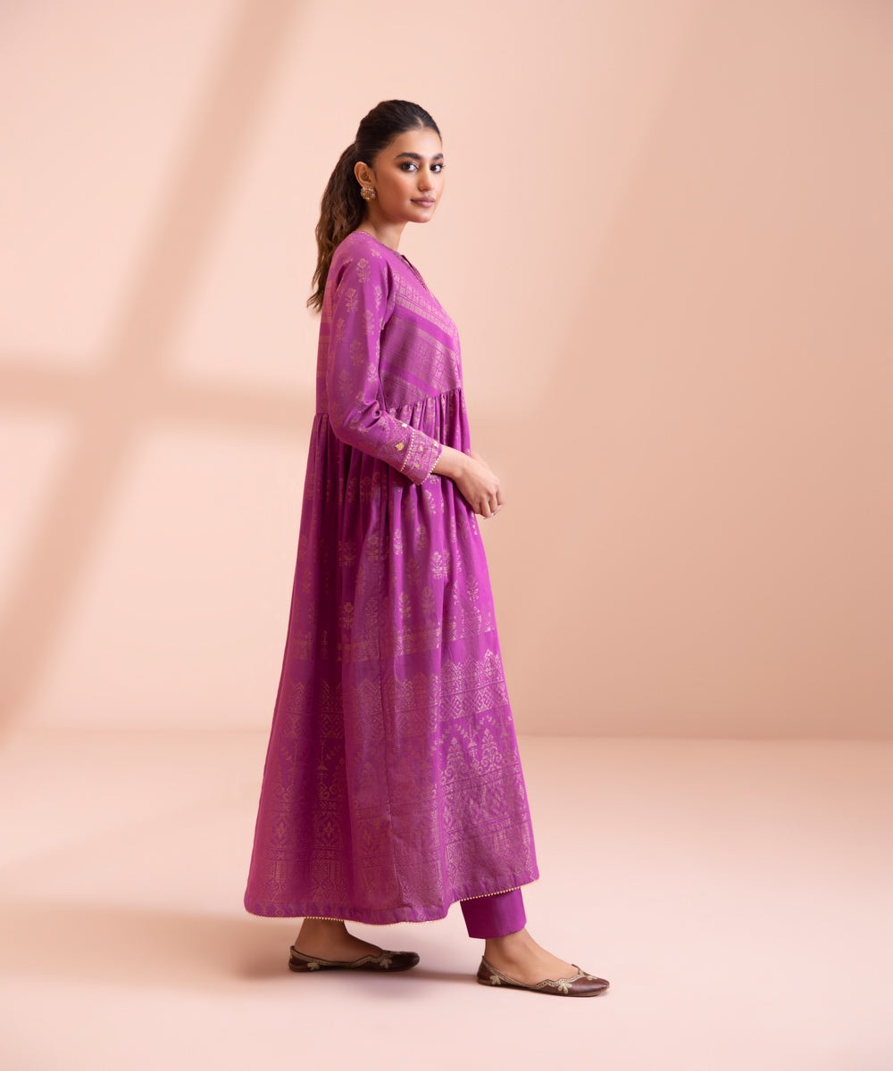 2 Piece - Dyed Extra Weft Jacquard Suit