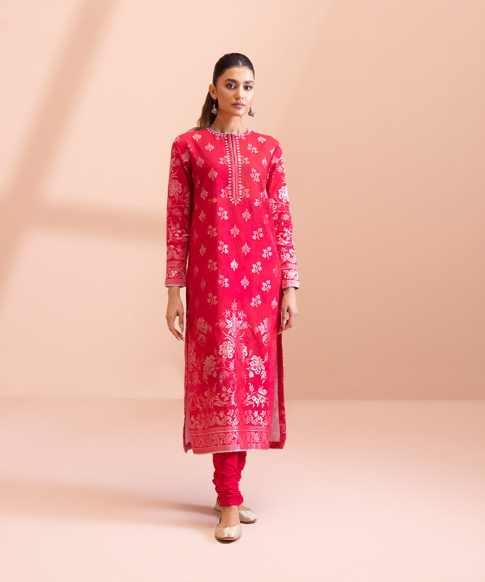 2 Piece - Dyed Extra Weft Jacquard Suit