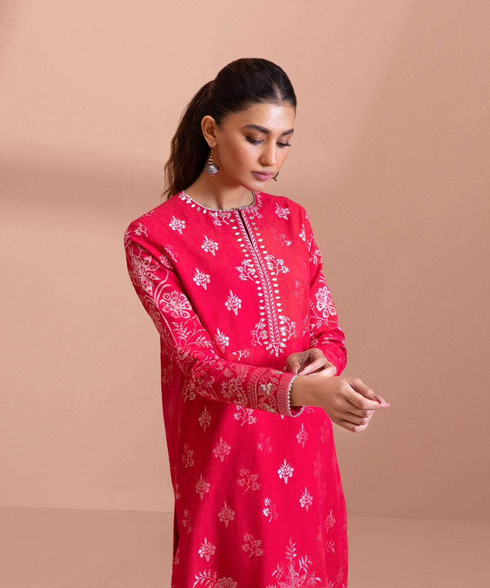 2 Piece - Dyed Extra Weft Jacquard Suit