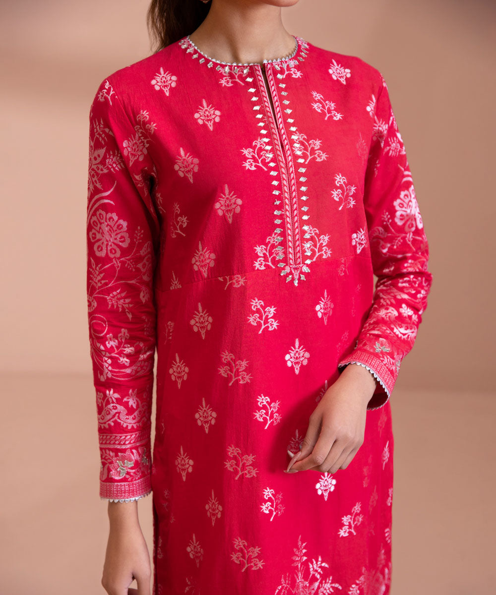 2 Piece - Dyed Extra Weft Jacquard Suit