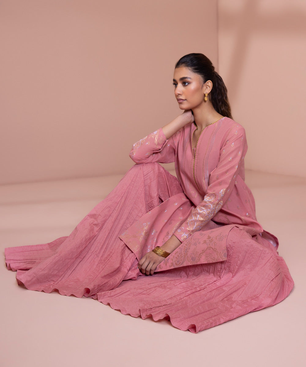 2 Piece - Dyed Extra Weft Jacquard Suit