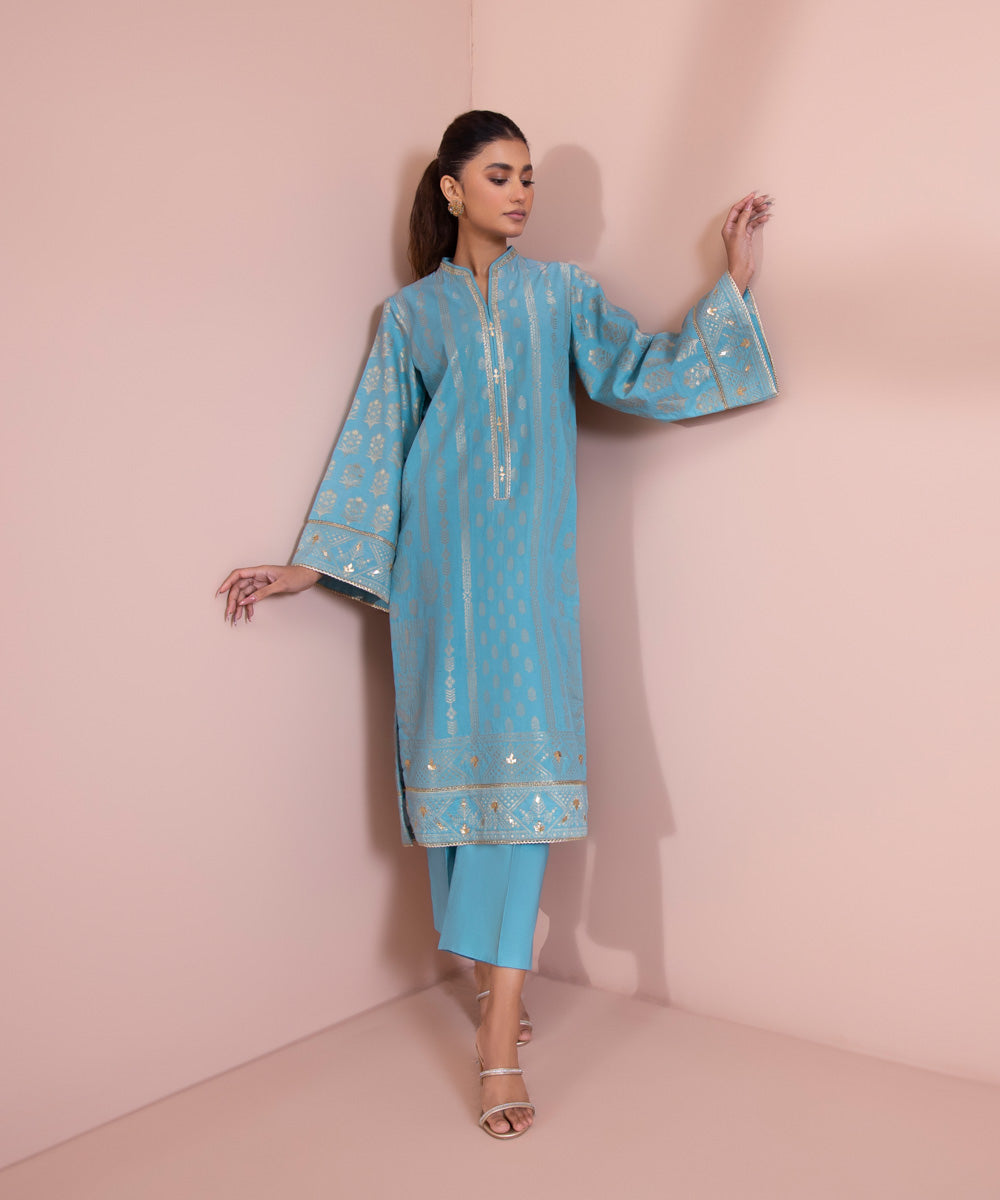 2 Piece - Dyed Extra Weft Jacquard Suit