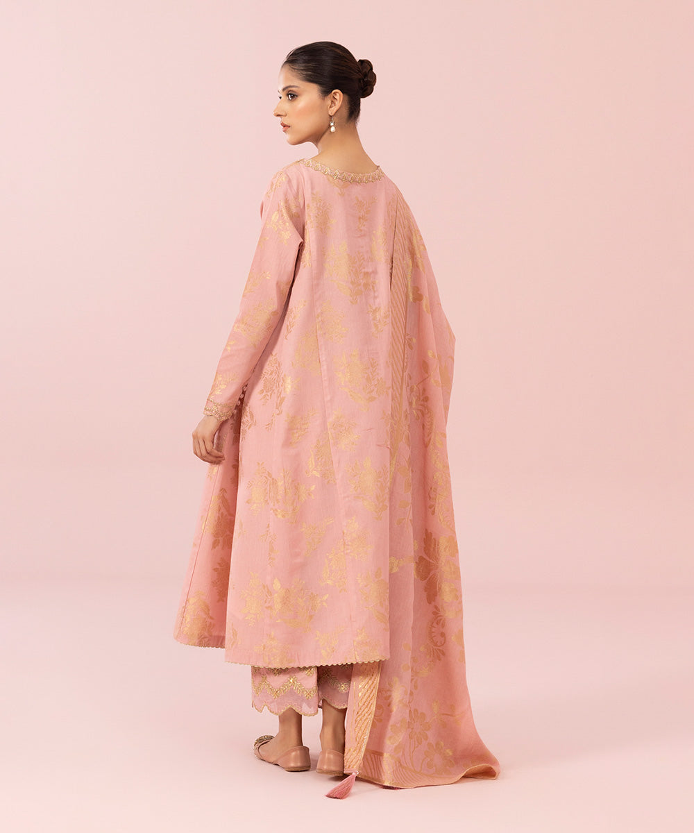 3 Piece - Embroidered Jacquard Suit