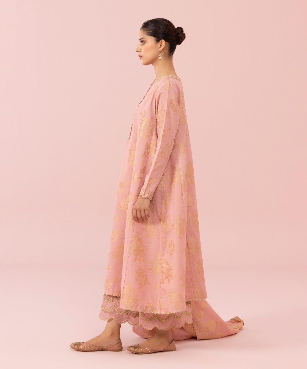 3 Piece - Embroidered Jacquard Suit