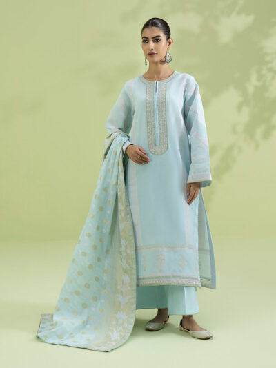 3 Piece - Embroidered Jacquard Suit