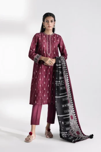 3 Piece - Printed Khaddar Suit
