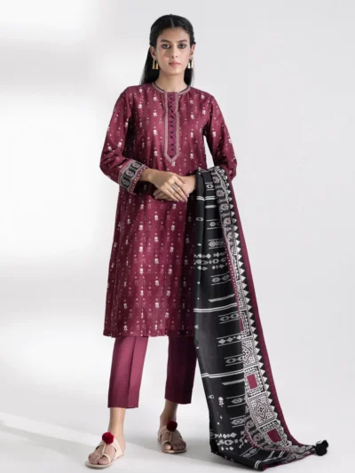 3 Piece - Printed Khaddar Suit