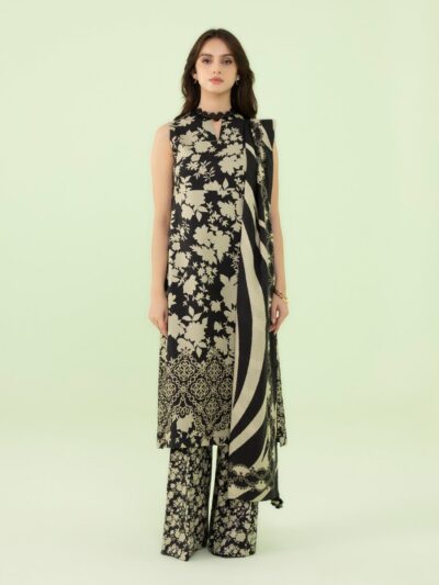 3 Piece - Printed Linen Suit