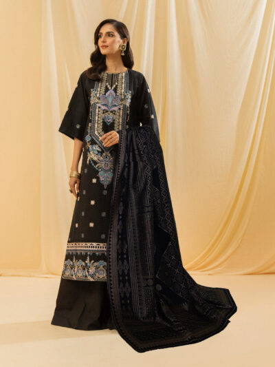 2 Piece - Dyed Embroidered Cotton Dobby Suit