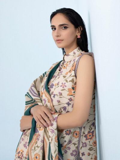 3 Piece - Printed Khaddar Suit