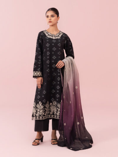 3 Piece - Embroidered Jacquard Suit