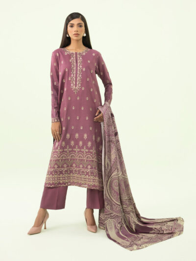 3 Piece - Embroidered Linen Suit