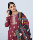 3 Piece - Emboidered Dobby Suit