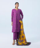 3 Piece - Embroidered Khaddar Suit