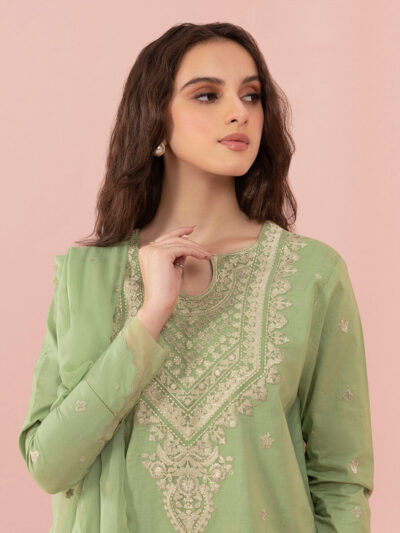 3 Piece - Embroidered Cambric Suit