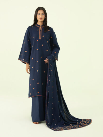 3 PIECE – EMBROIDERED COTTON KARANDI SUIT