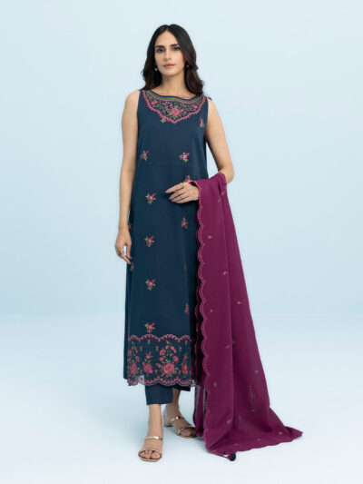 3 Piece - Embroidered Cotton Karandi Suit