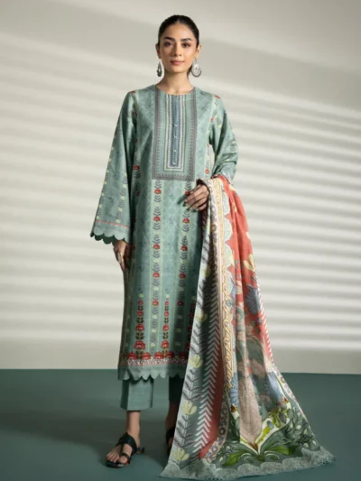 3 Piece - Printed Khaddar Suit