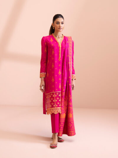 3 Piece - Embroidered Extra Weft Jacquard Suit