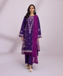 3 Piece - Embroidered Self Jacquard Suit