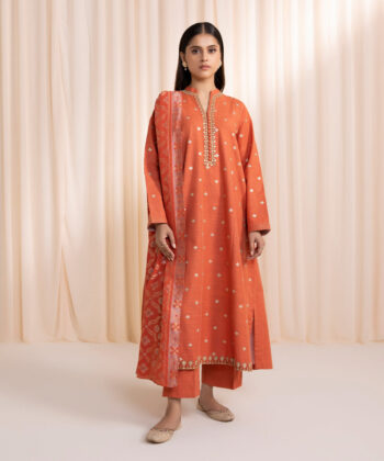 3 Piece - Embroidered Khaddar Suit