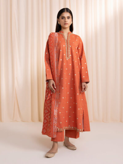 3 Piece - Embroidered Khaddar Suit