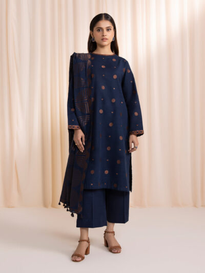 3 Piece - Embroidered Khaddar Suit