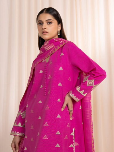 3 Piece - Embroidered Khaddar Suit