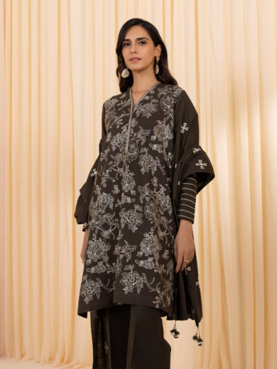 3 Piece - Embroidered Khaddar Suit