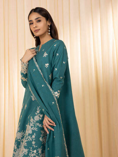 3 Piece - Embroidered Khaddar Suit