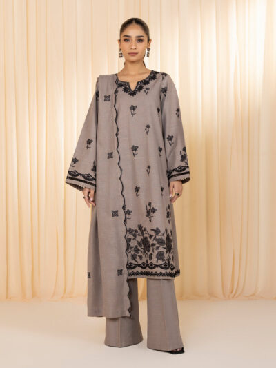 3 Piece - Embroidered Khaddar Suit