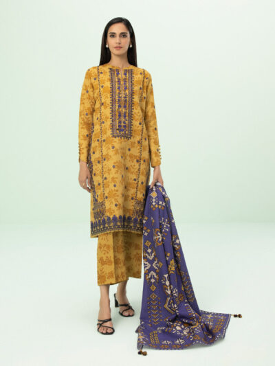 3 Piece - Embroidered Khaddar Suit