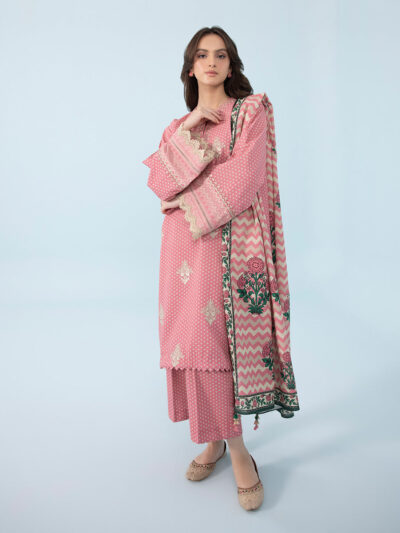 3 Piece - Embroidered Cambric Suit