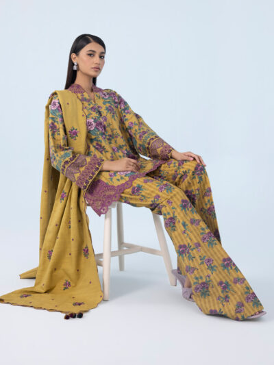 3 Piece - Embroidered Cambric Suit