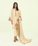 3 Piece - Embroidered Light Khaddar Suit