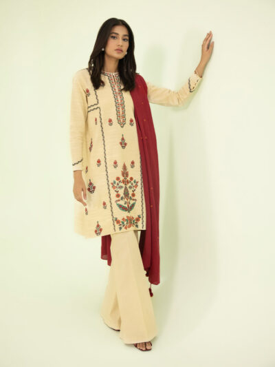 3 Piece - Embroidered Khaddar Suit
