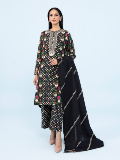 3 Piece - Embroidered Light Khaddar Suit