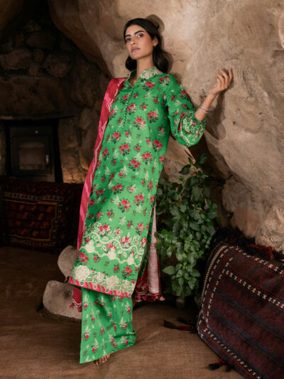 3 Piece - Embroidered Light Khaddar Suit