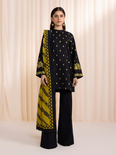 3 Piece - Embroidered Khaddar Suit