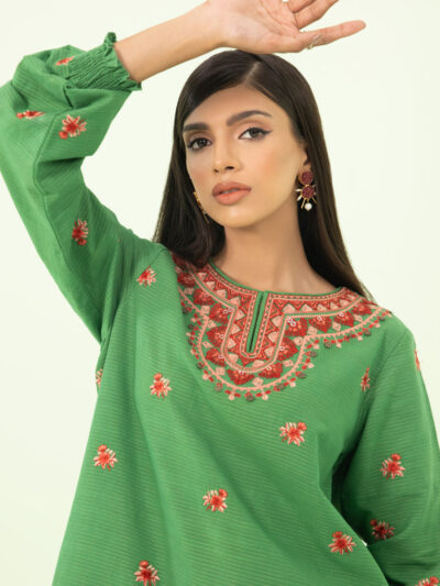 2 PIECE - EMBROIDERED ZARI KHADDAR SUIT