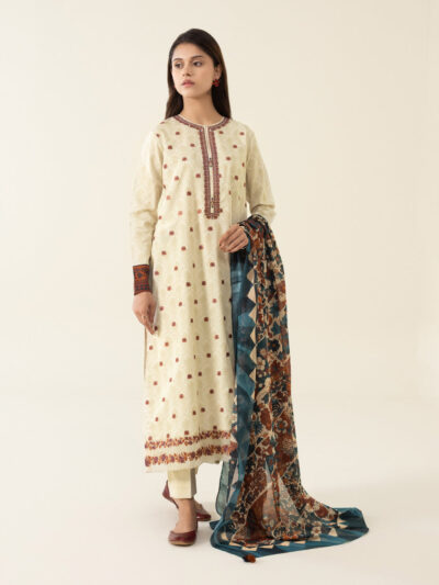 3 Piece - Embroidered Textured Lawn Suit