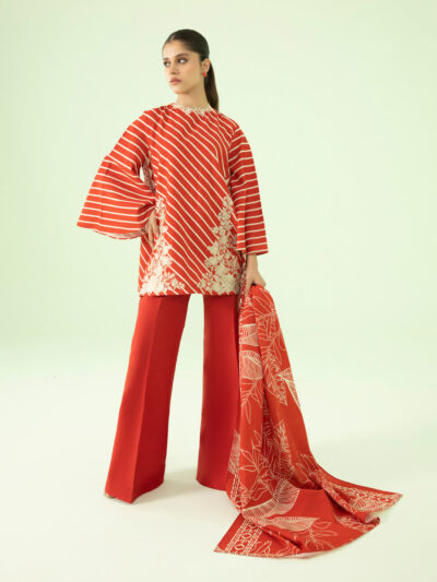 3 Piece - Embroidered Light Khaddar Suit