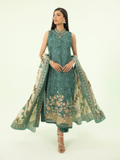 3 Piece - Embroidered Khaddar Suit