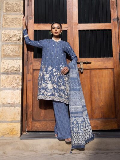 3 Piece - Embroidered Light Khaddar Suit