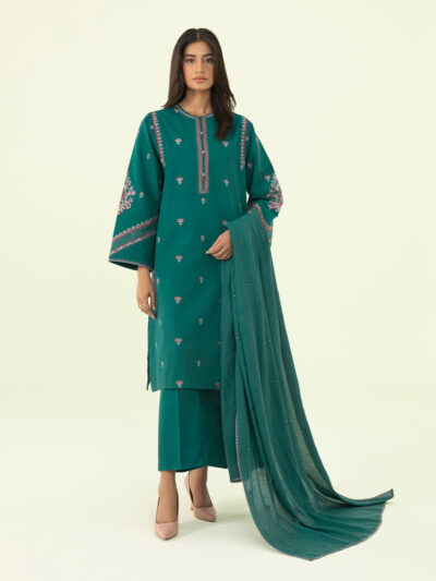 3 Piece - Embroidered Khaddar Suit