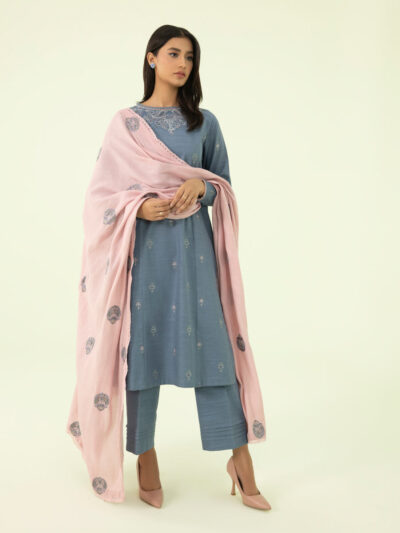 3 Piece - Embroidered Khaddar Suit