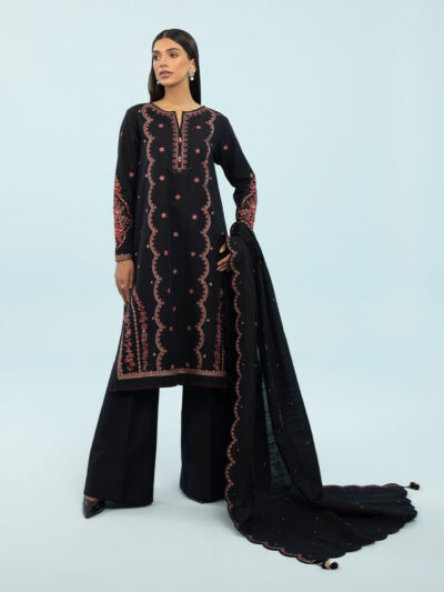 3 Piece - Embroidered Khaddar Suit